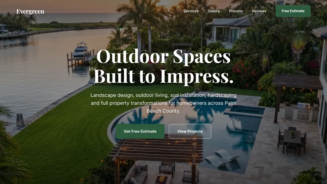 Evergreen landscaping demo homepage