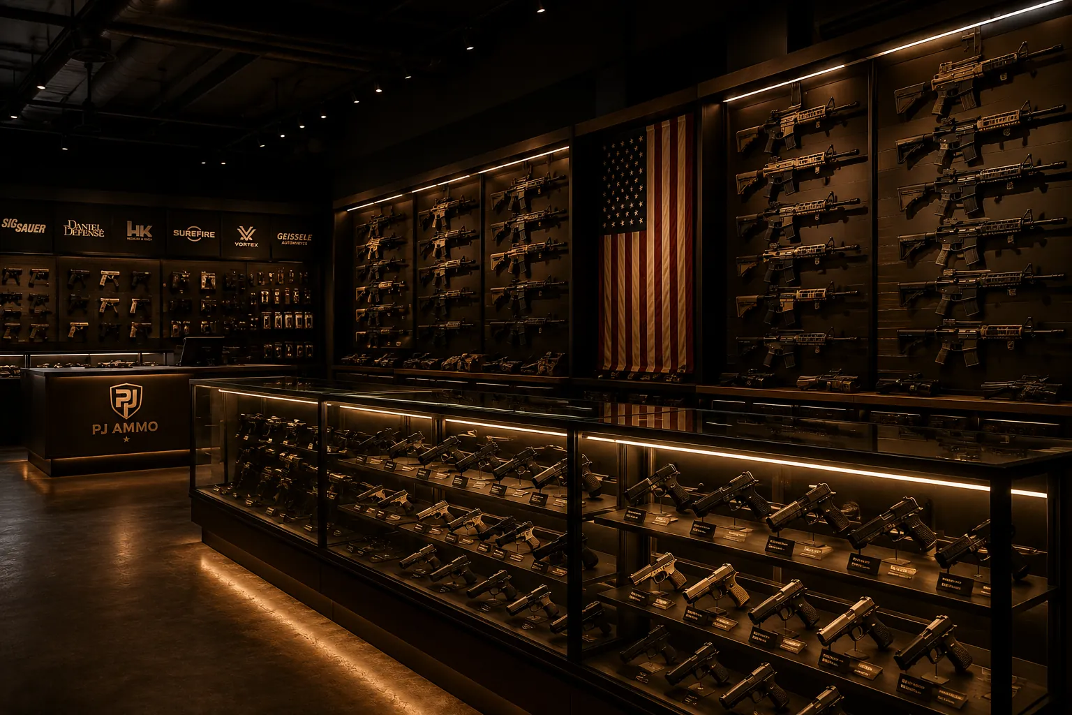 PJ Ammo firearms and ammunition demo website homepage