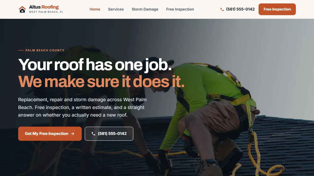 Altus Roofing demo homepage