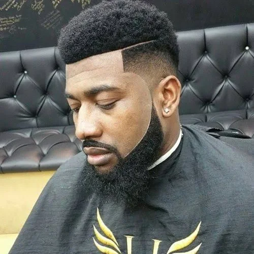 High-top fade with full beard