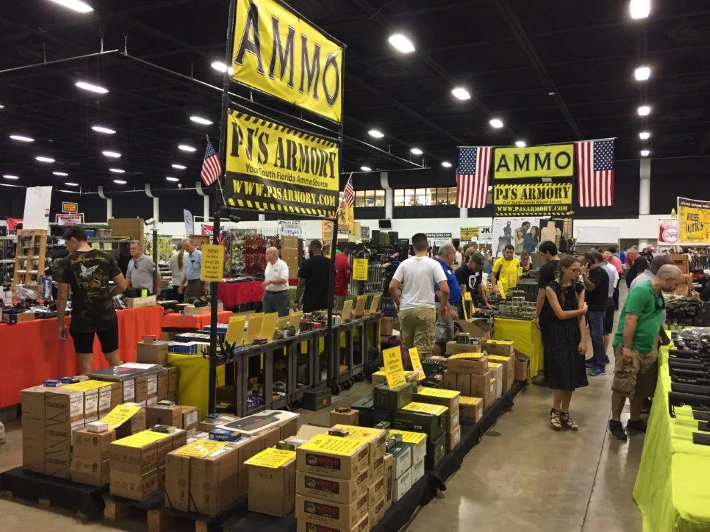 PJ Ammo firearms and ammunition on display