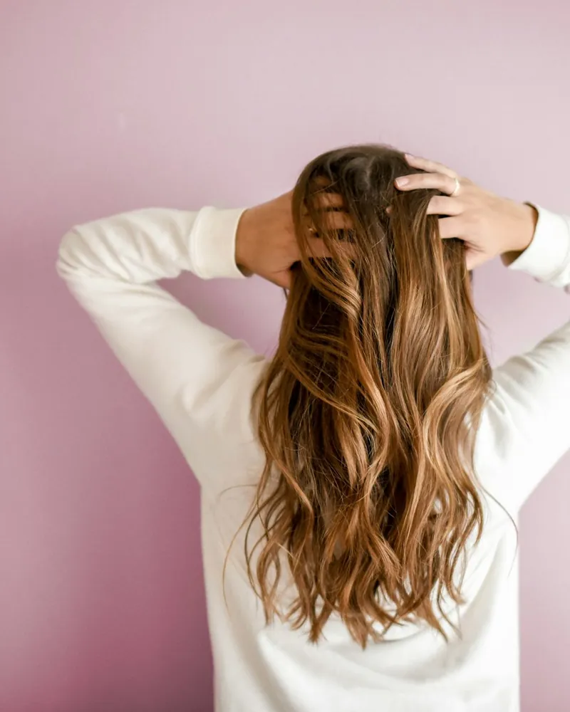 Long wavy hair seen from behind