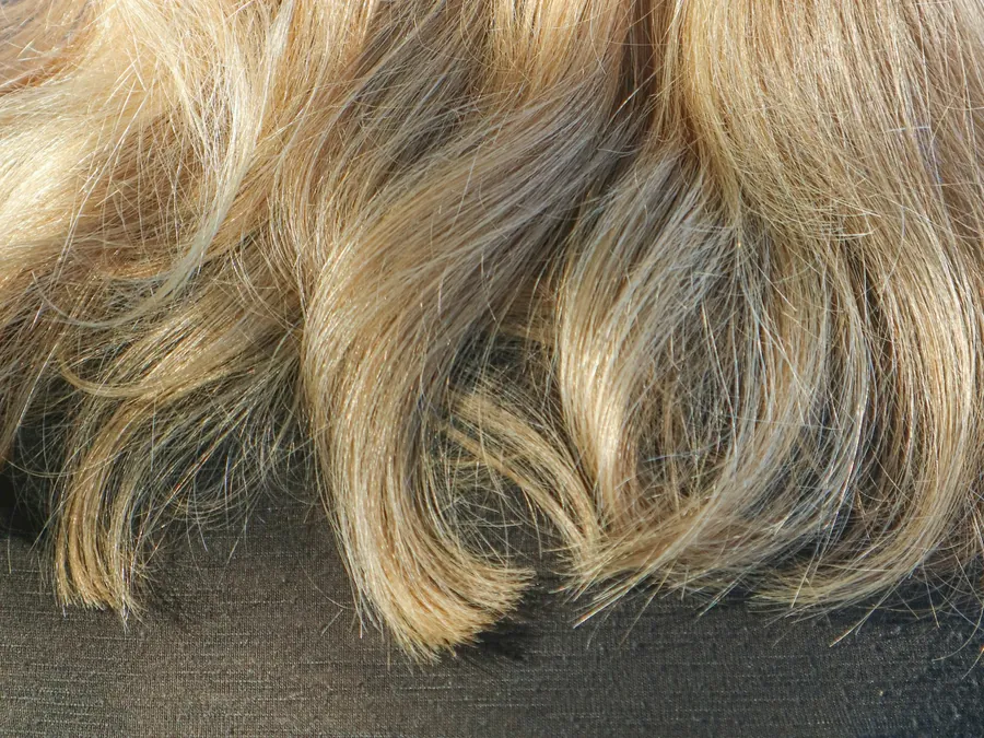 Close detail of blended blonde hair strands