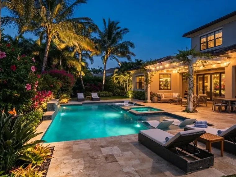 Luxury backyard designed for outdoor entertaining