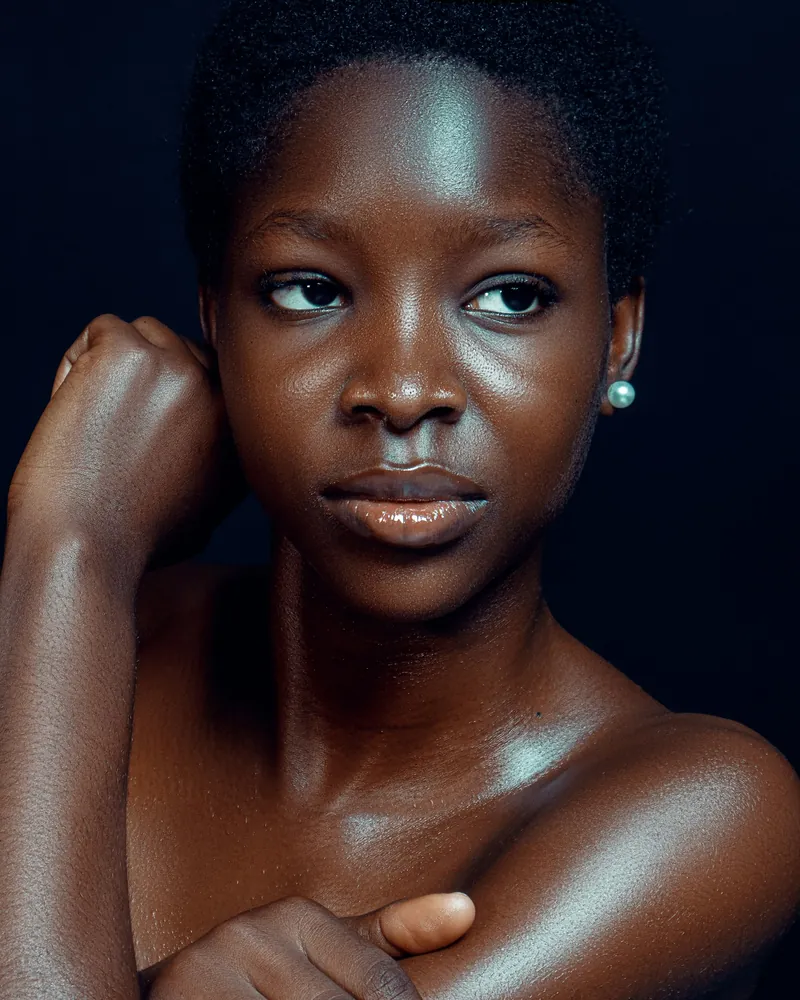 Portrait of a person with healthy, luminous skin